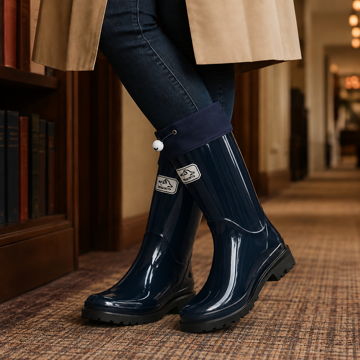 Schnürregenstiefel Damen Rutschfest Knöchelhoch Outdoor