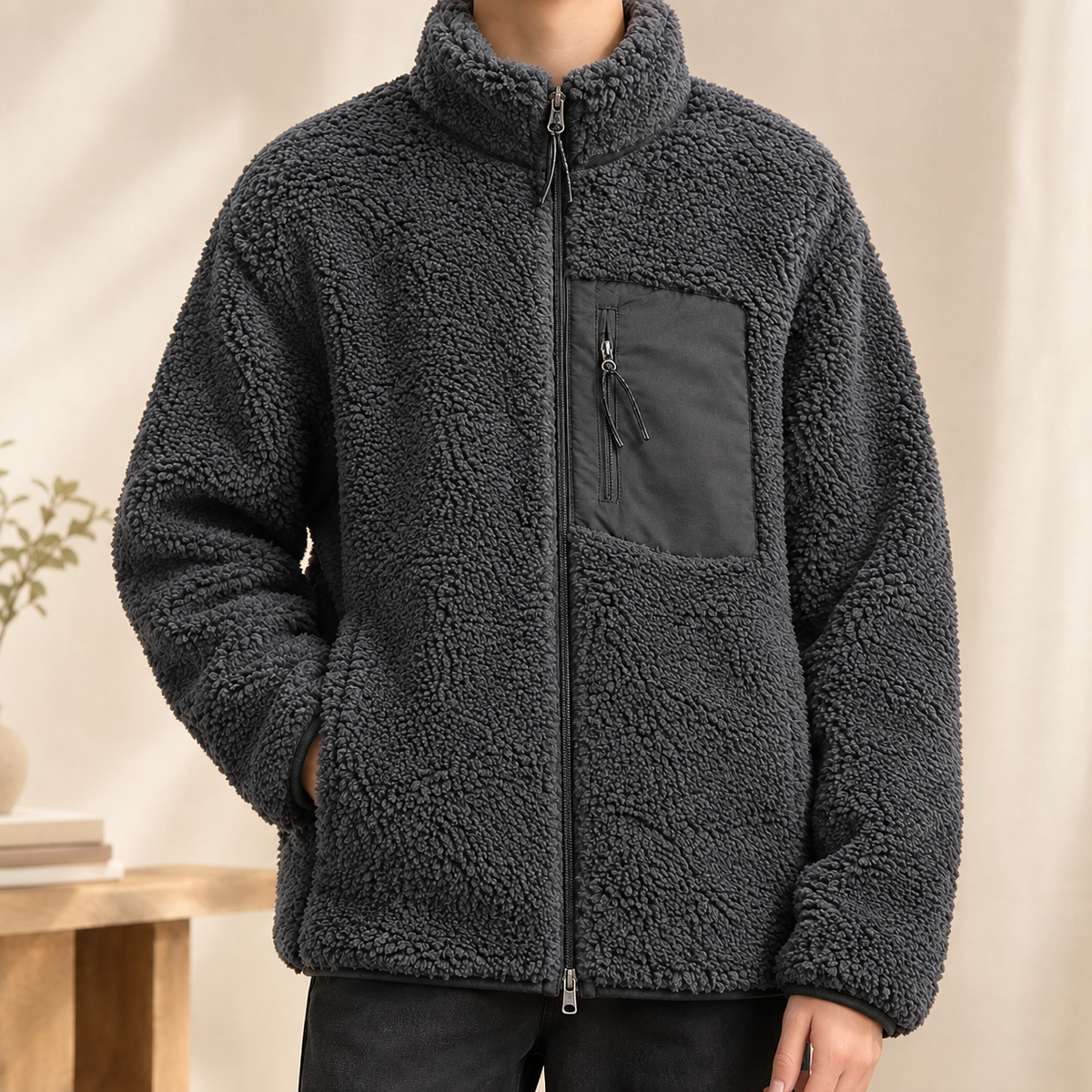 Zip-Jackett Herren Relaxed Fit Freizeit & Übergangszeit