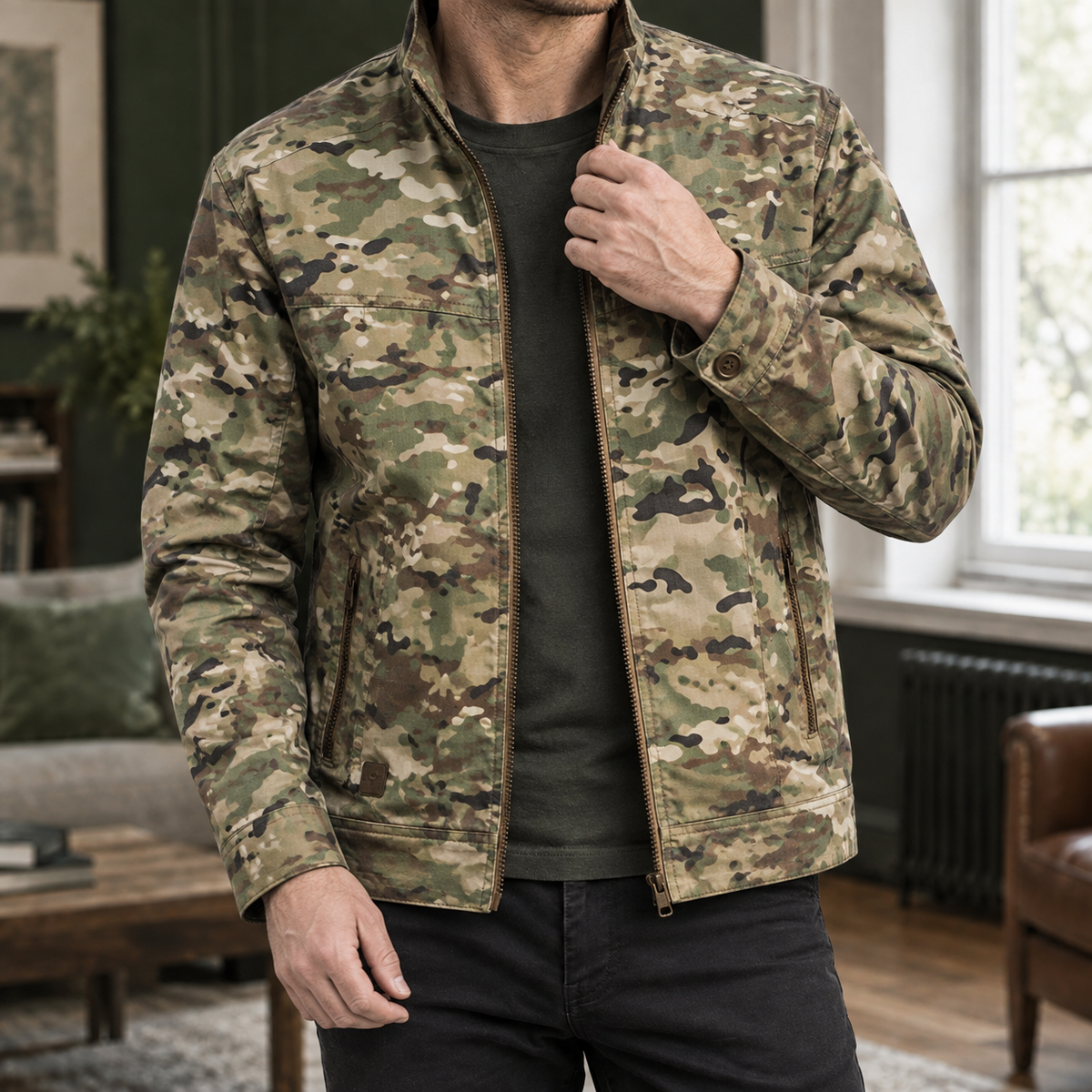 Utility-Jacke Herren Regular Fit Freizeit & Reisen
