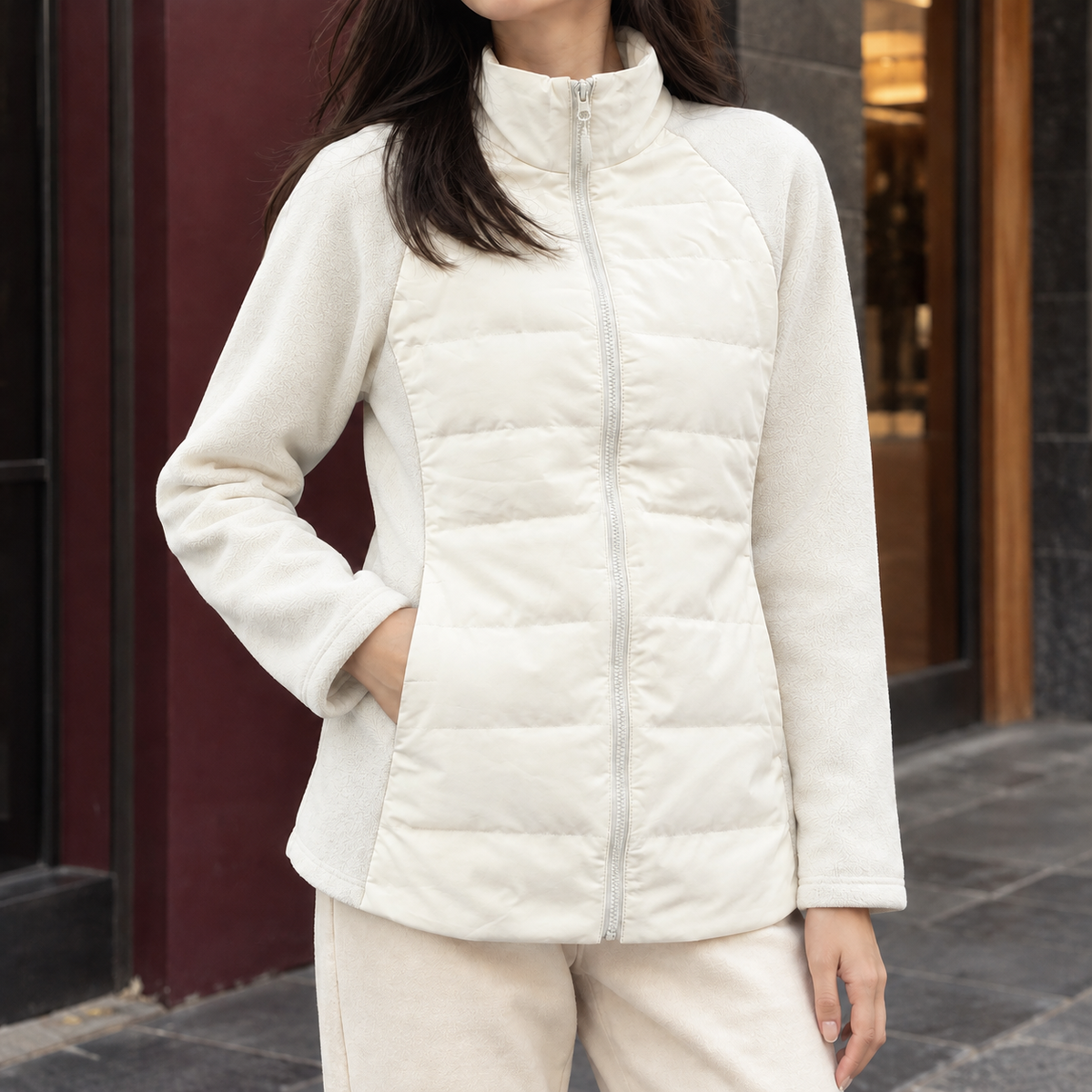 Steppjacke Damen Slim Fit Freizeit Übergangszeit