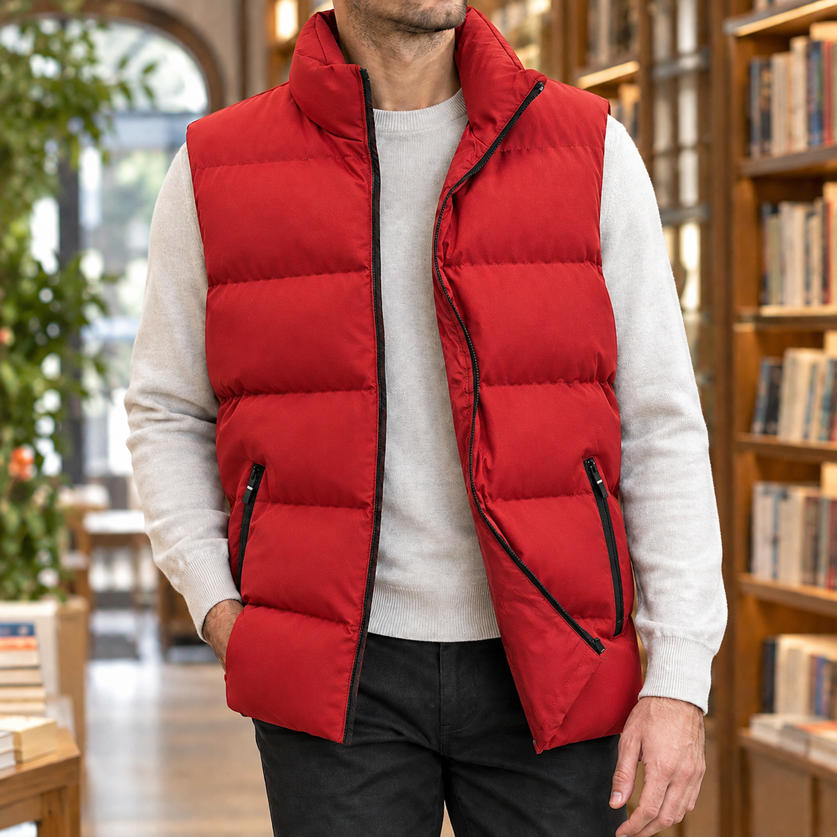 Herren Pufferweste Regular Fit Freizeit Ärmellos