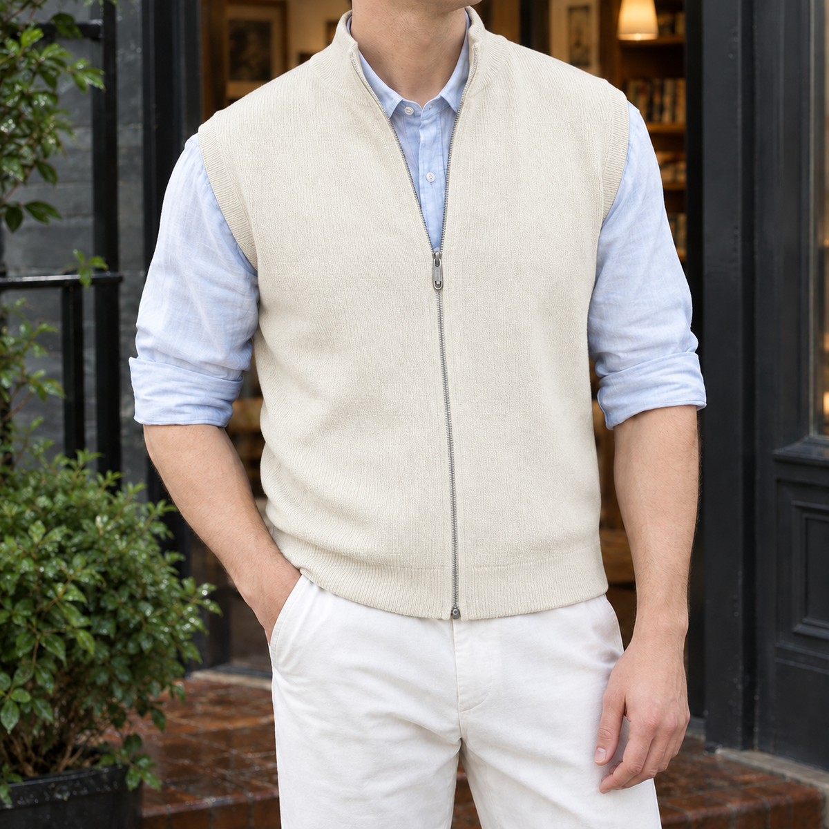 Weste Herren Regular Fit Casual Ärmellos