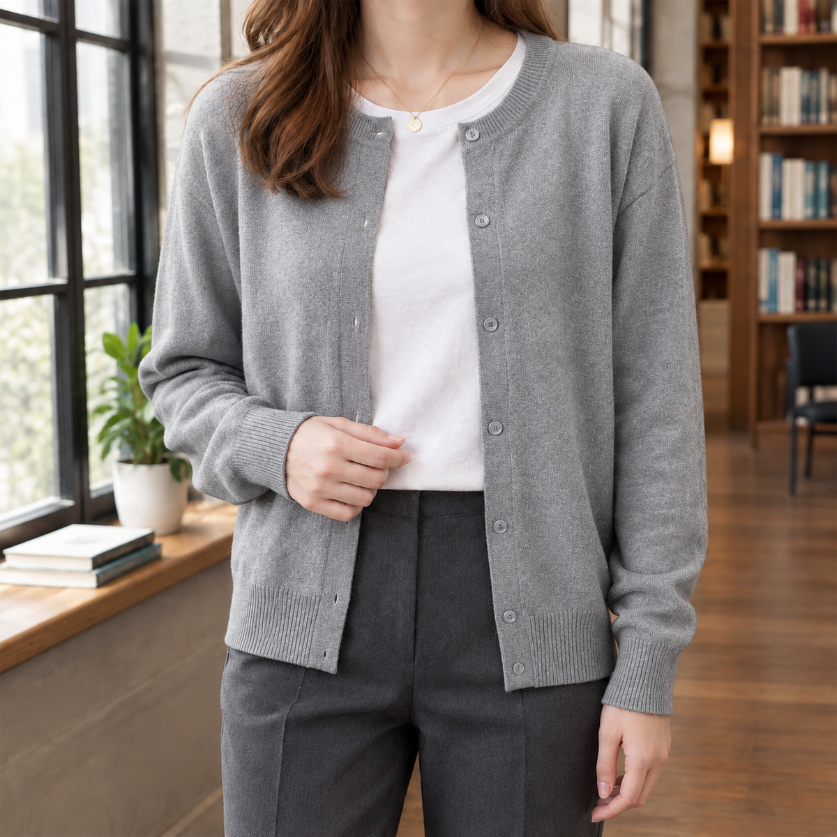 Cardigan Damen Relaxed Fit Freizeit & Alltag
