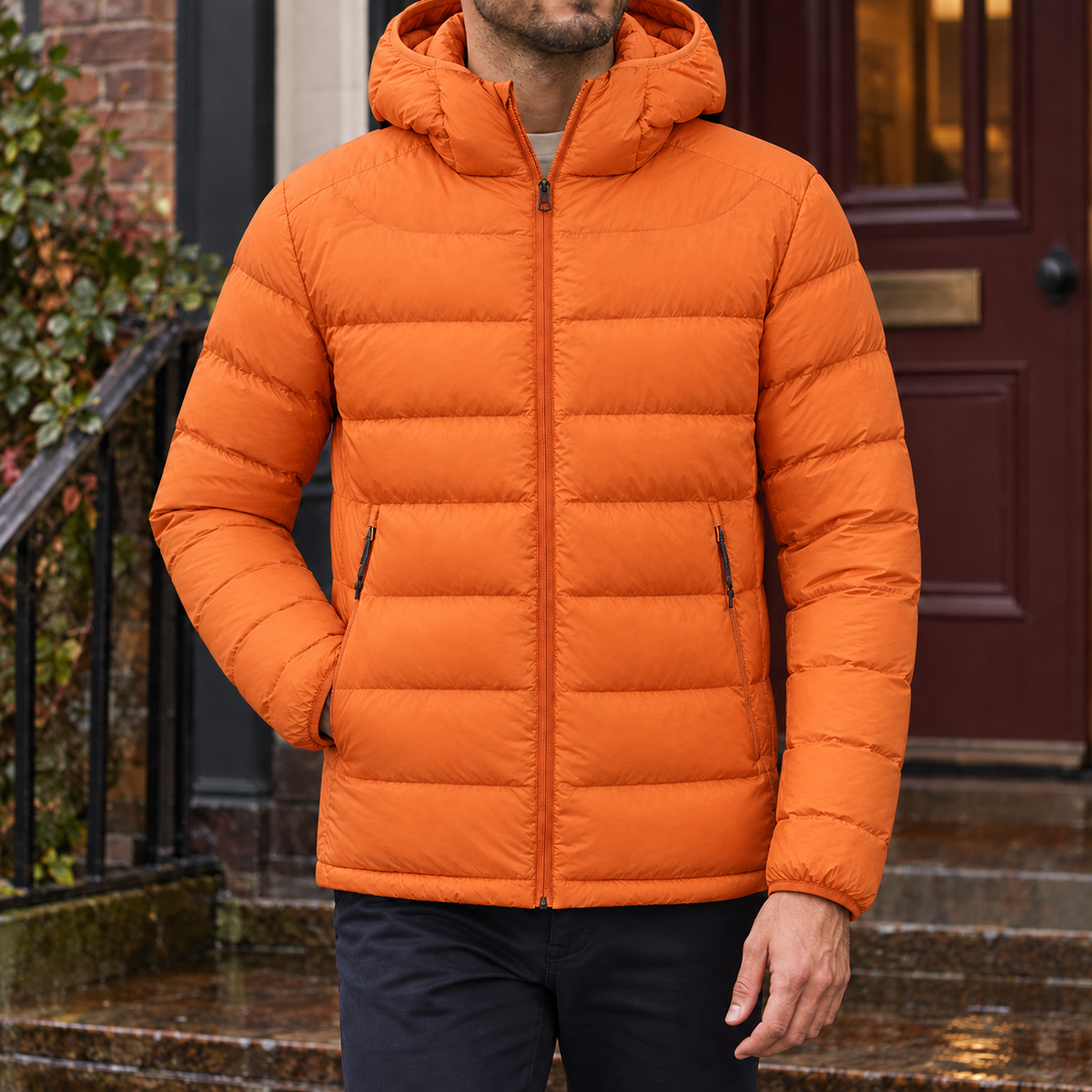 Kapuzenjacke Herren Regular Fit Freizeit Übergangszeit