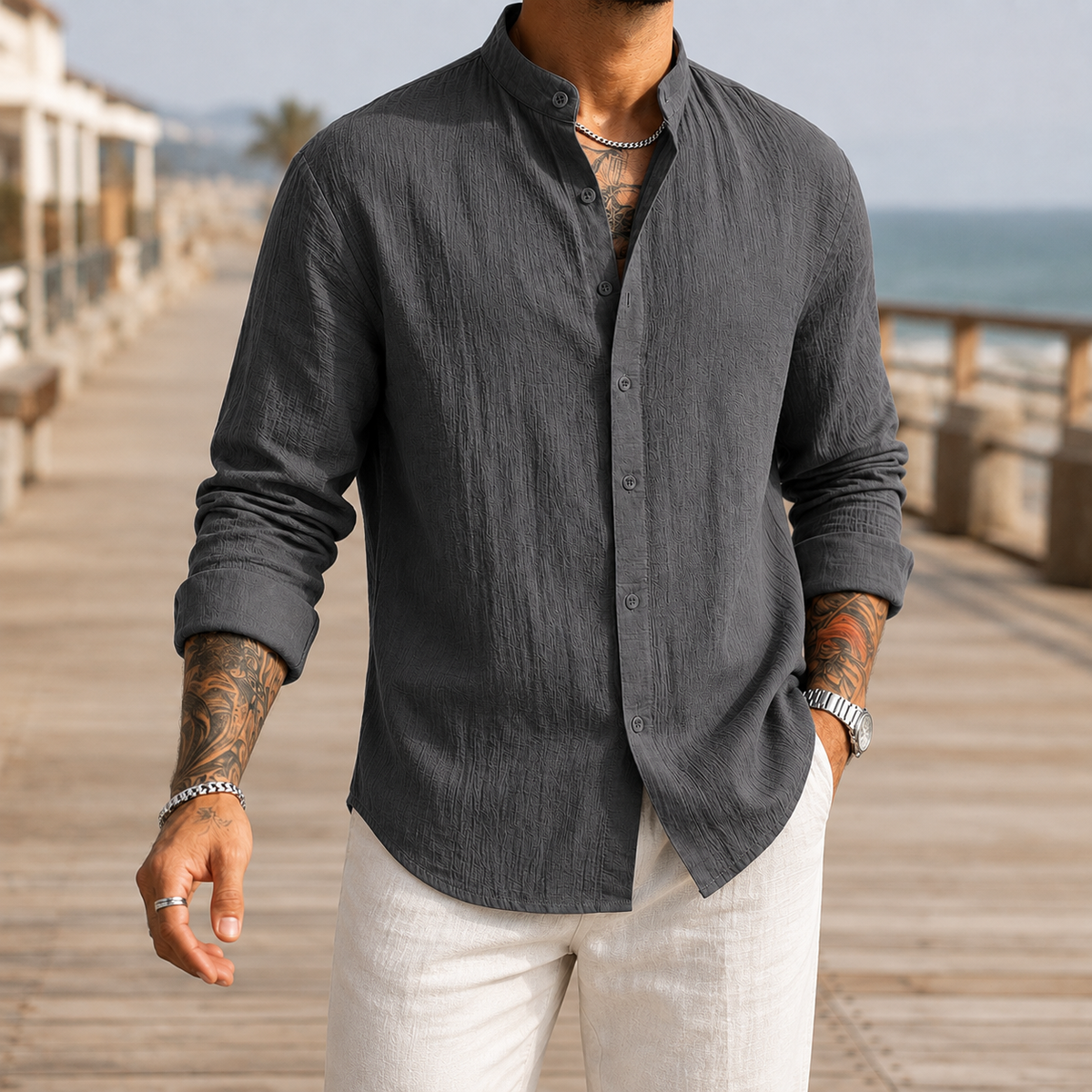Hemd Herren Regular Fit Casual Sommer