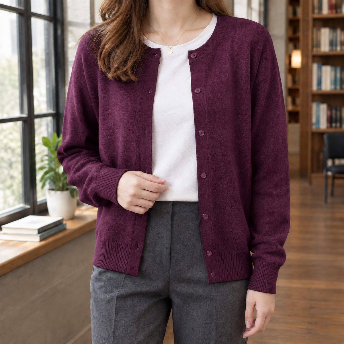 Cardigan Damen Relaxed Fit Freizeit & Alltag