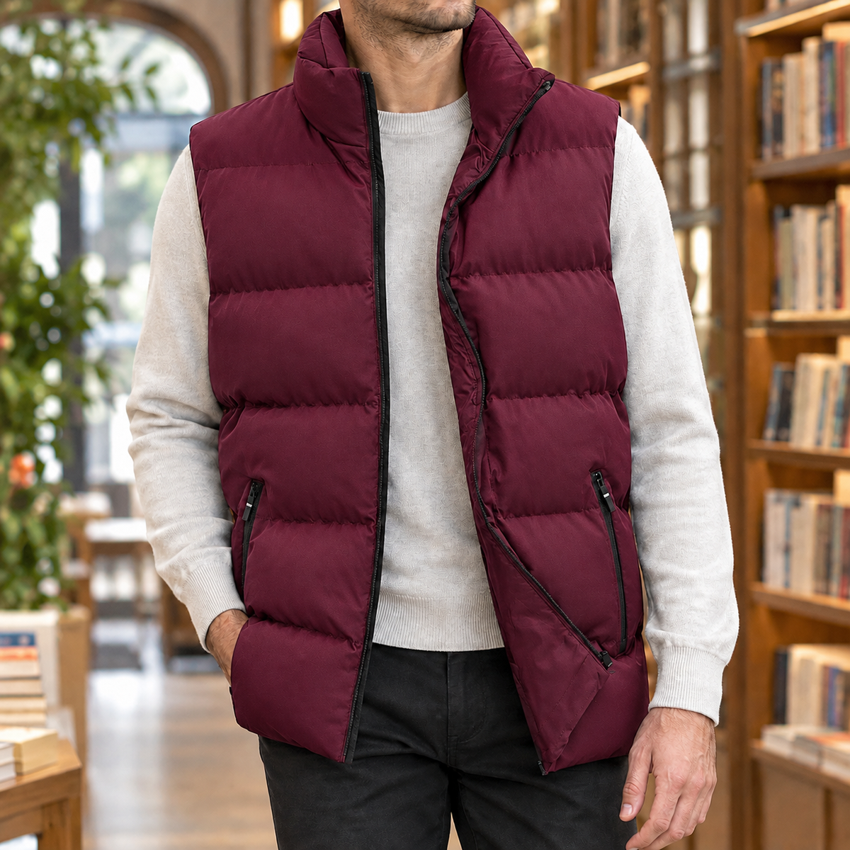 Herren Pufferweste Regular Fit Freizeit Ärmellos