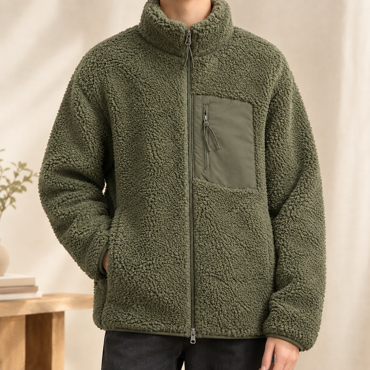 Zip-Jackett Herren Relaxed Fit Freizeit & Übergangszeit