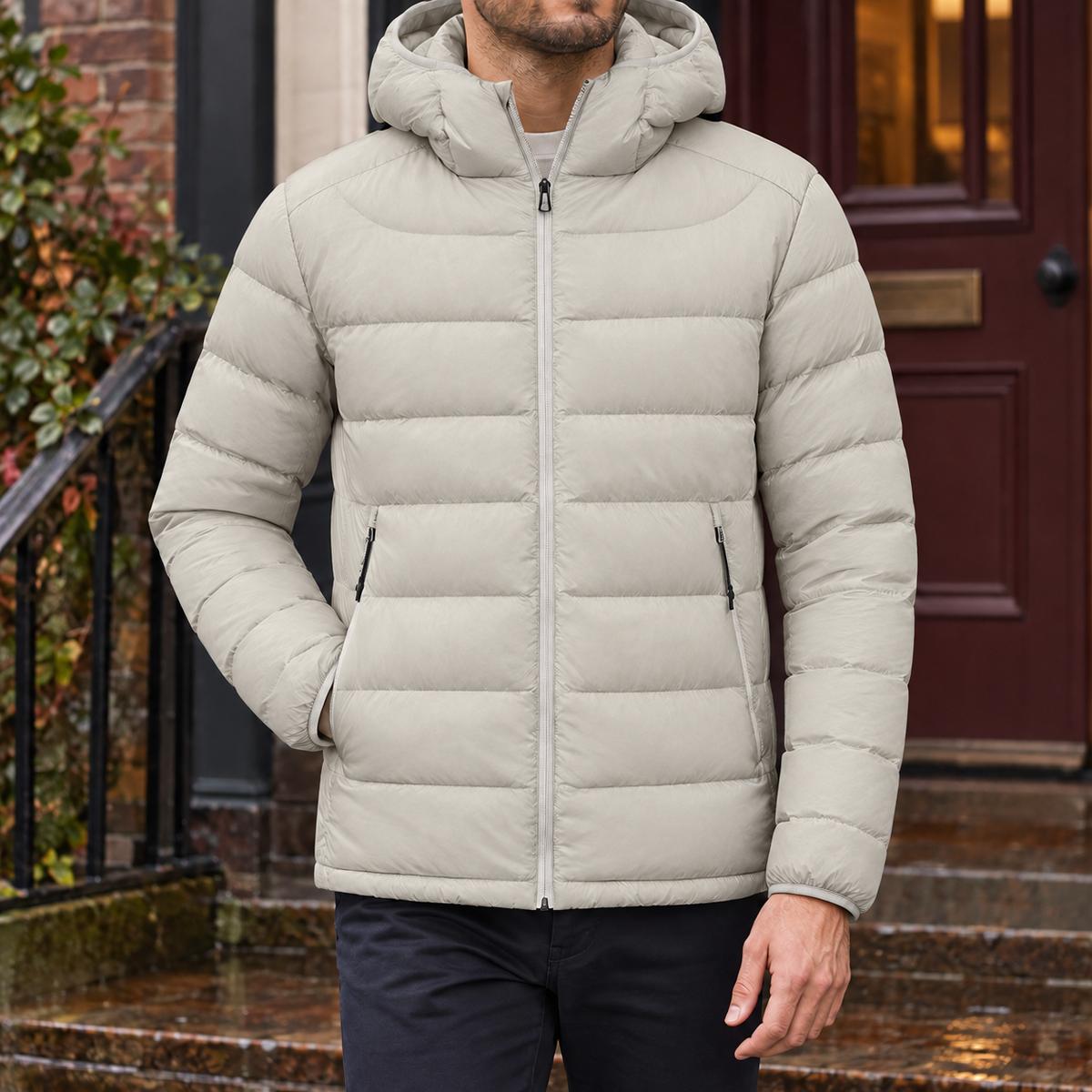 Kapuzenjacke Herren Regular Fit Freizeit Übergangszeit