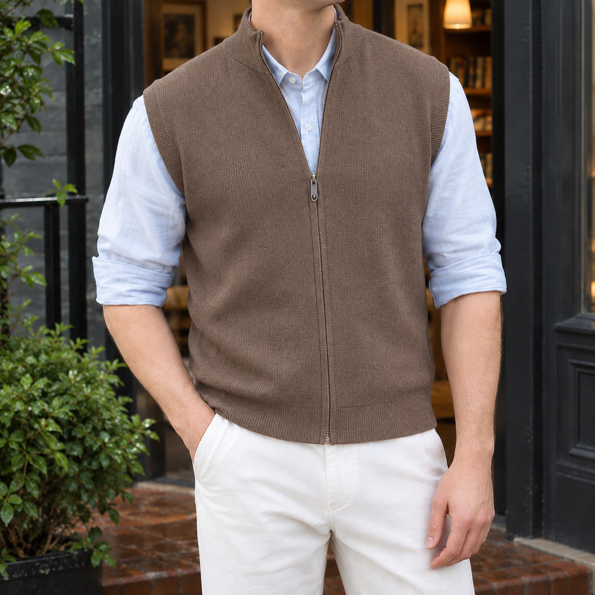 Weste Herren Regular Fit Casual Ärmellos