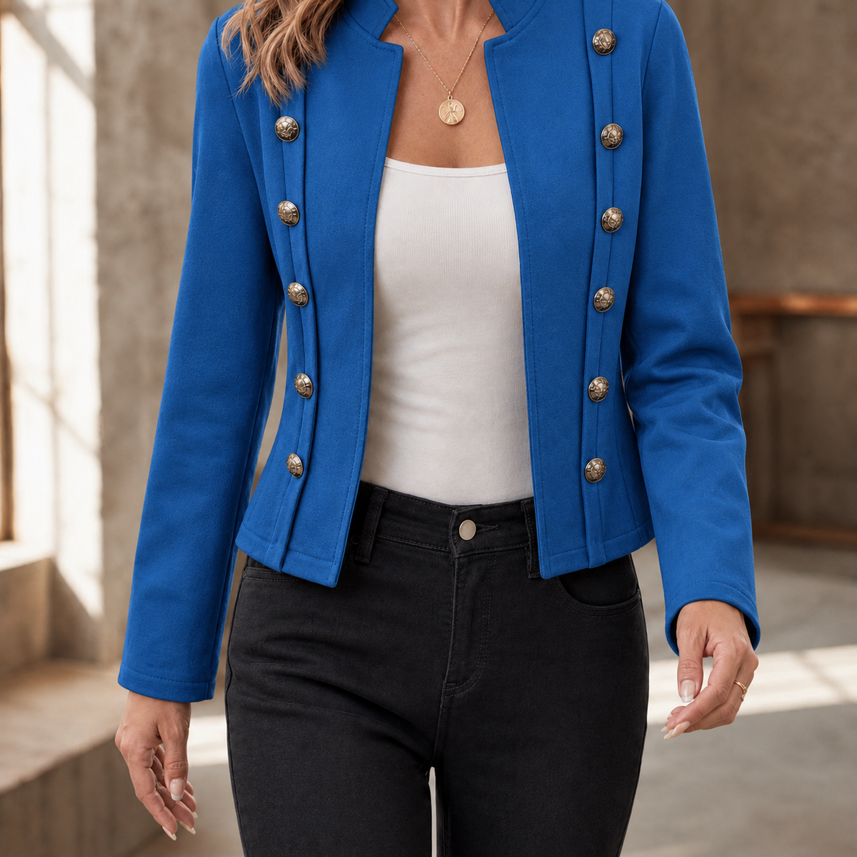 Militärjacke Damen Slim Fit Casual