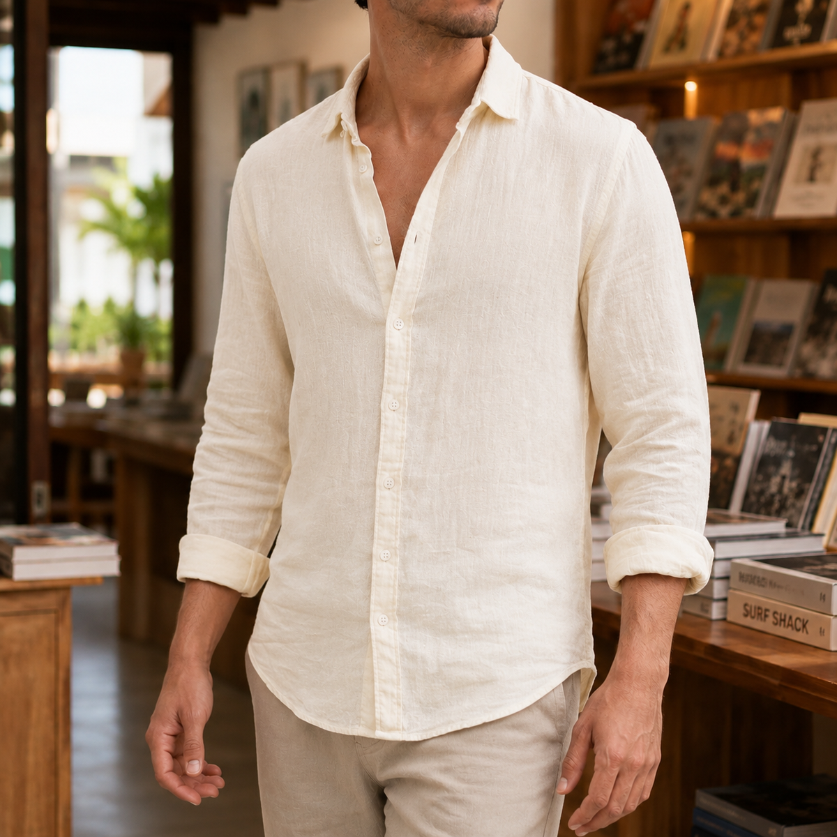 Hemd Herren Relaxed Fit Freizeit Sommer