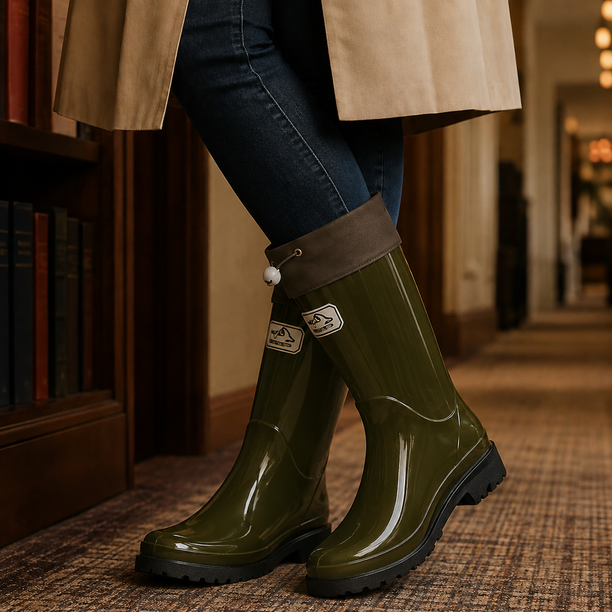 Schnürregenstiefel Damen Rutschfest Knöchelhoch Outdoor