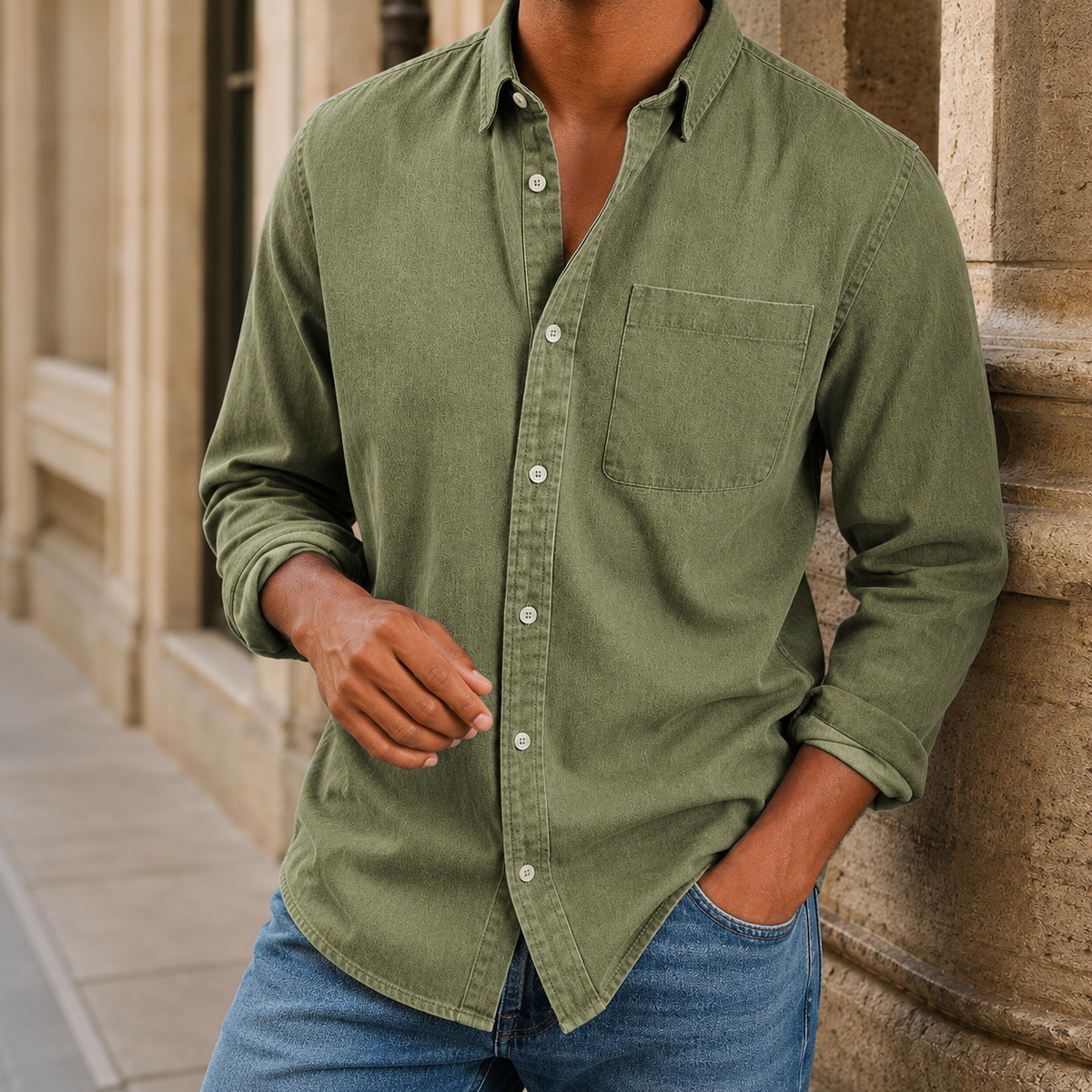 Hemd Herren Relaxed Fit Casual Klassisch