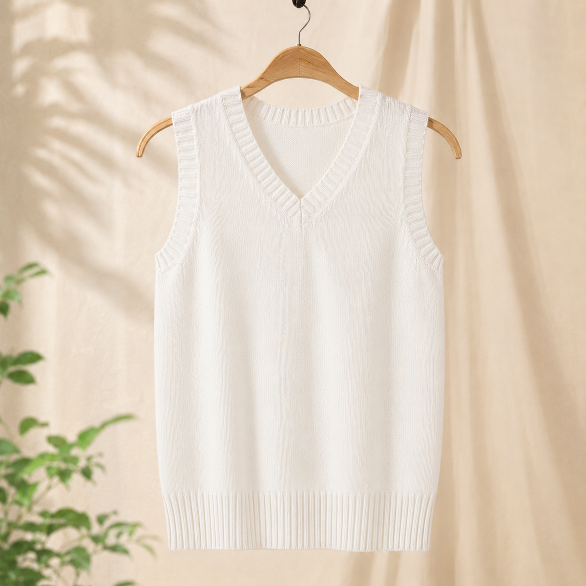Weste Damen Regular Fit Alltag Ärmellos V-Ausschnitt