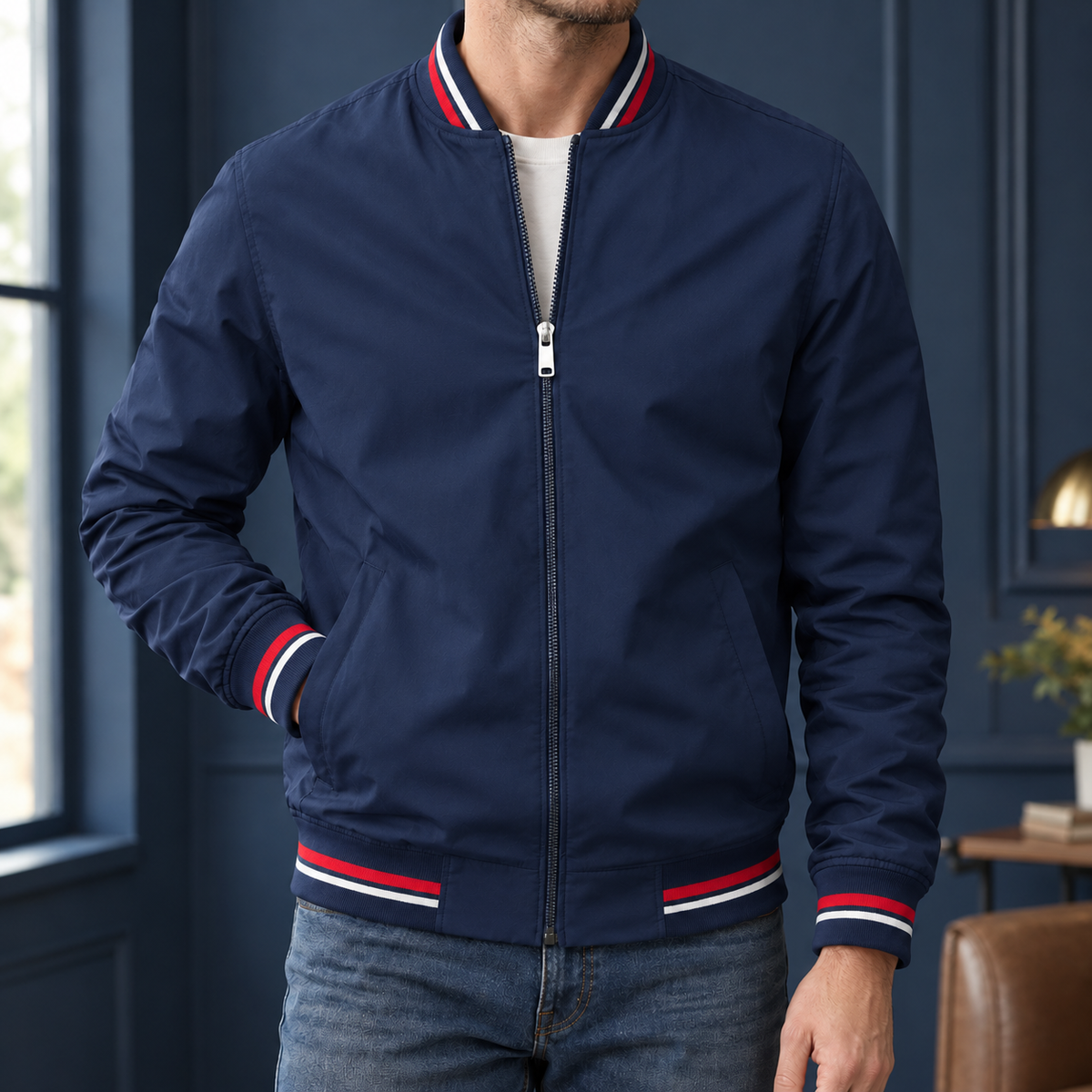 Varsityjacke Herren Regular Fit Freizeit