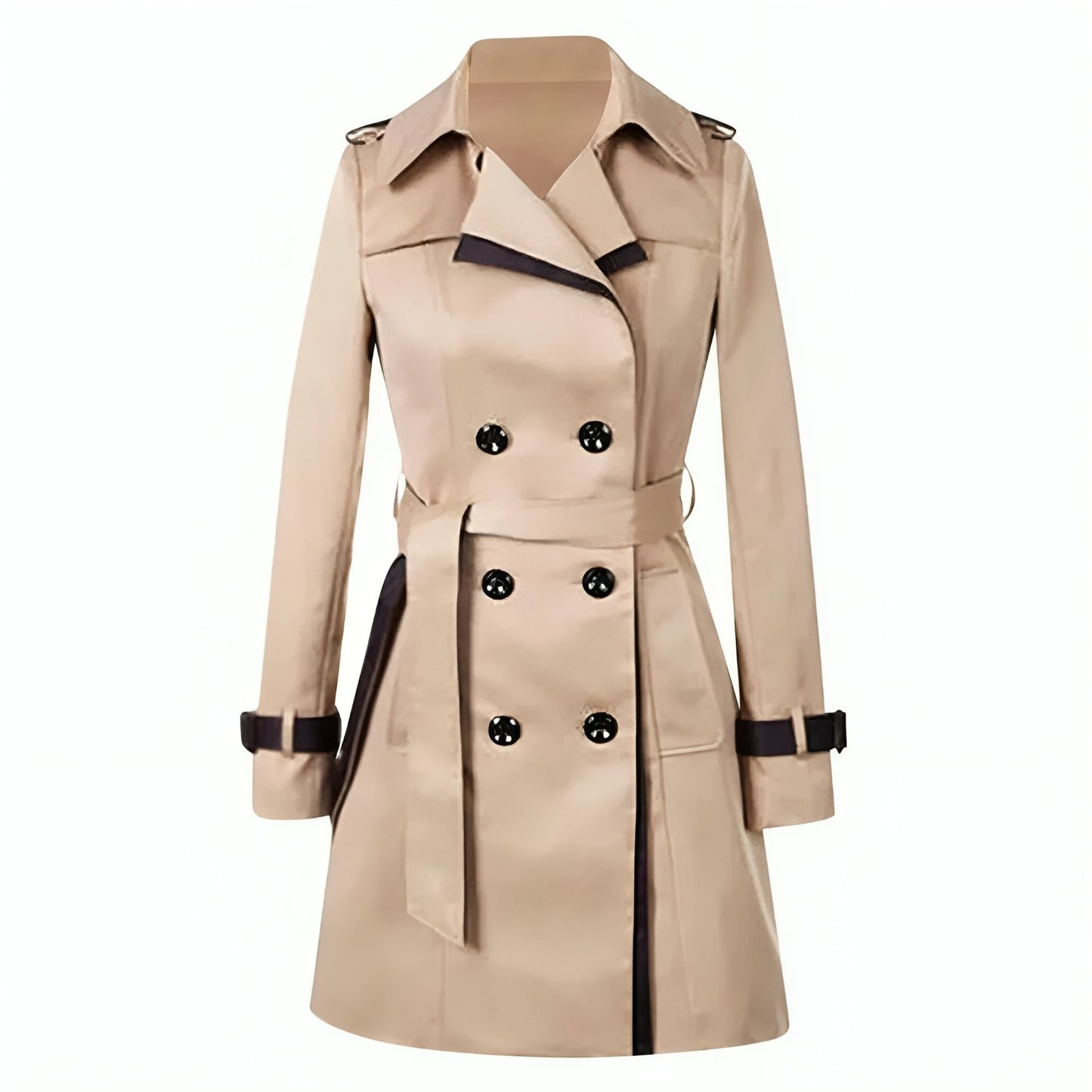 Isabel | Langer leichter Trenchcoat Damen mit Wickel und Knöpfen