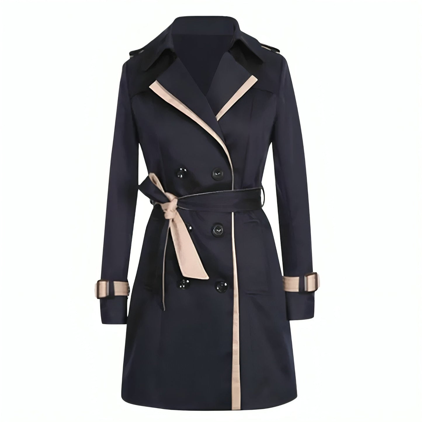 Isabel | Langer leichter Trenchcoat Damen mit Wickel und Knöpfen