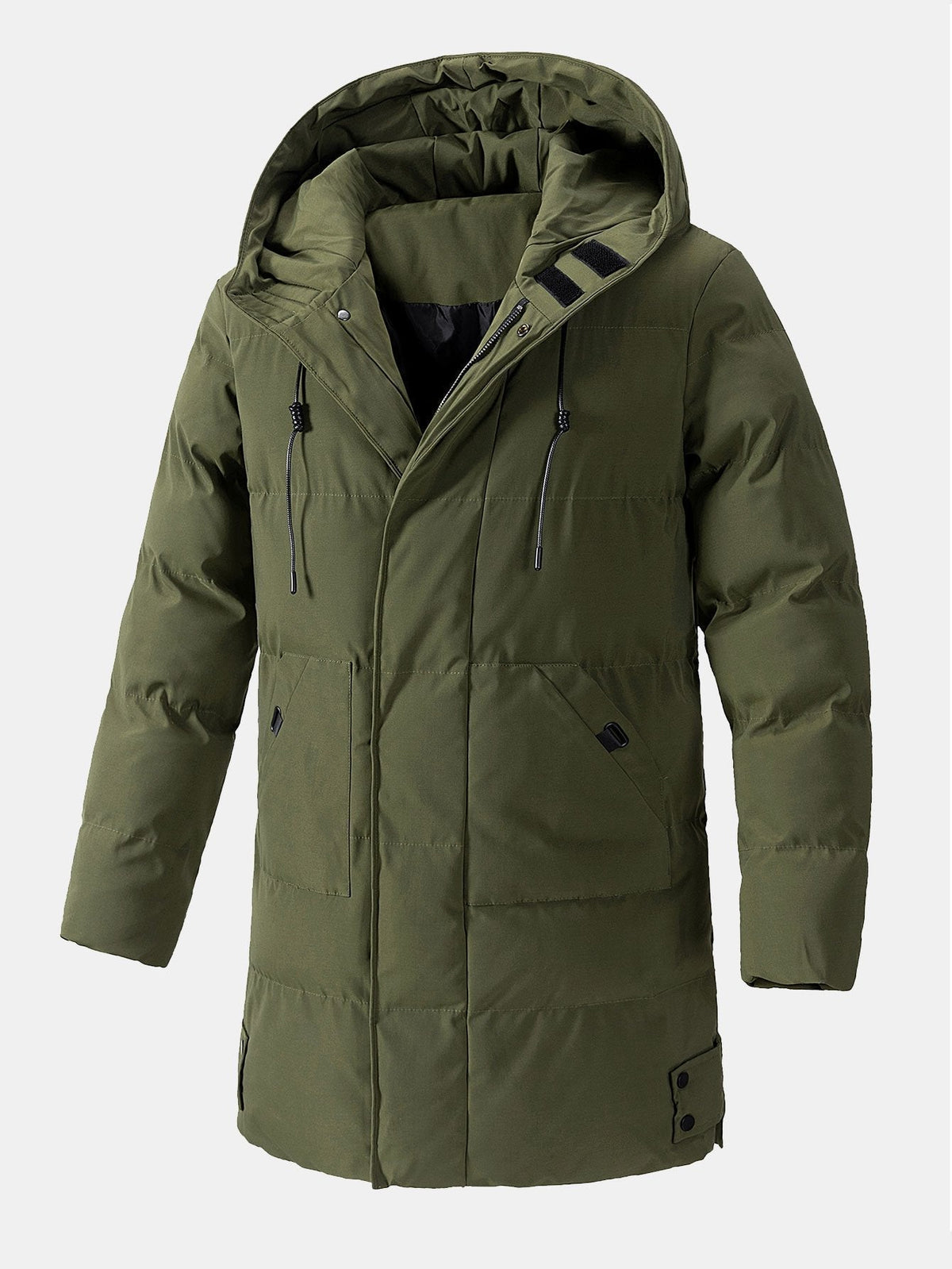 Herren Pufferparka Regular Fit Winter Freizeit mit Kapuze und Taschen