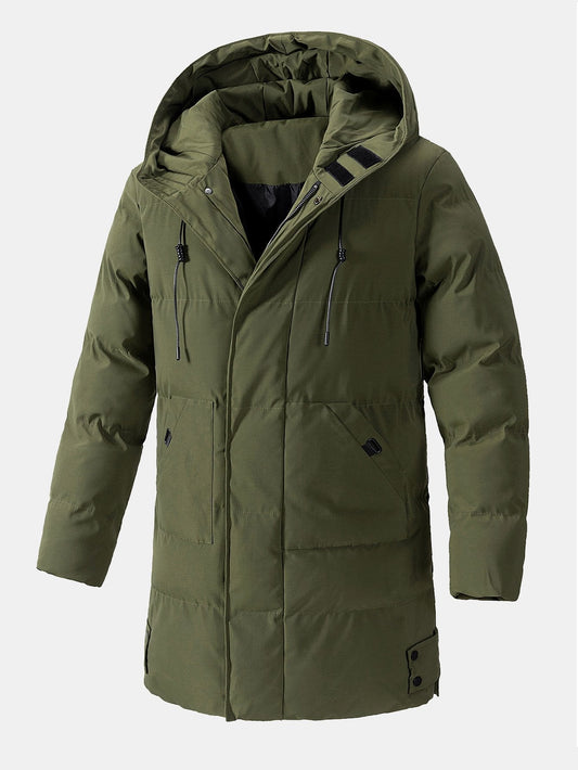 Herren Pufferparka Regular Fit Winter Freizeit mit Kapuze und Taschen