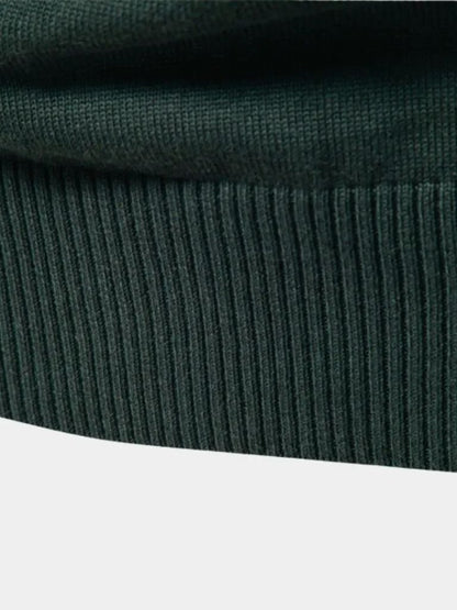 Gestreifter Pullover mit Viertelreißverschluss - Cross & Crown