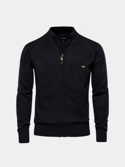 Cross & Crown Jacquard Cardigan Pullover with Zipper