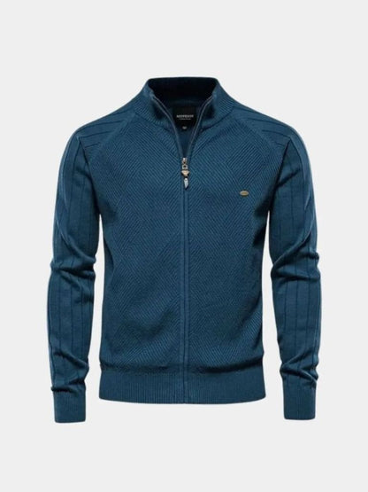 Cross & Crown Jacquard Cardigan Pullover with Zipper