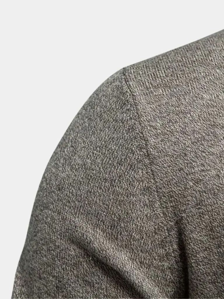 Baumwoll-Strickjacke mit Stehkragen - Cross & Crown