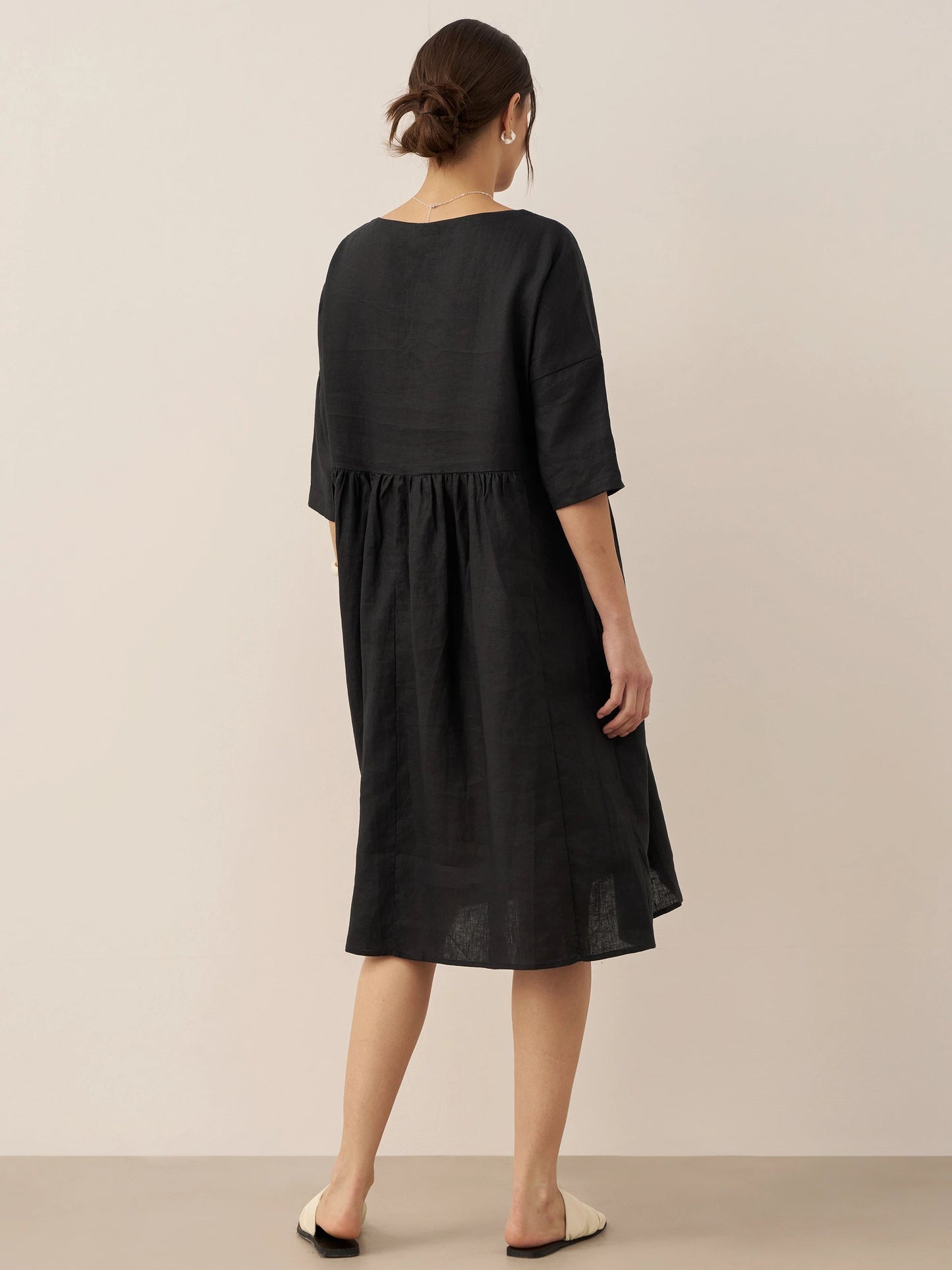 Adele | Midikleid Damen A-Linie Kurzarm Casual