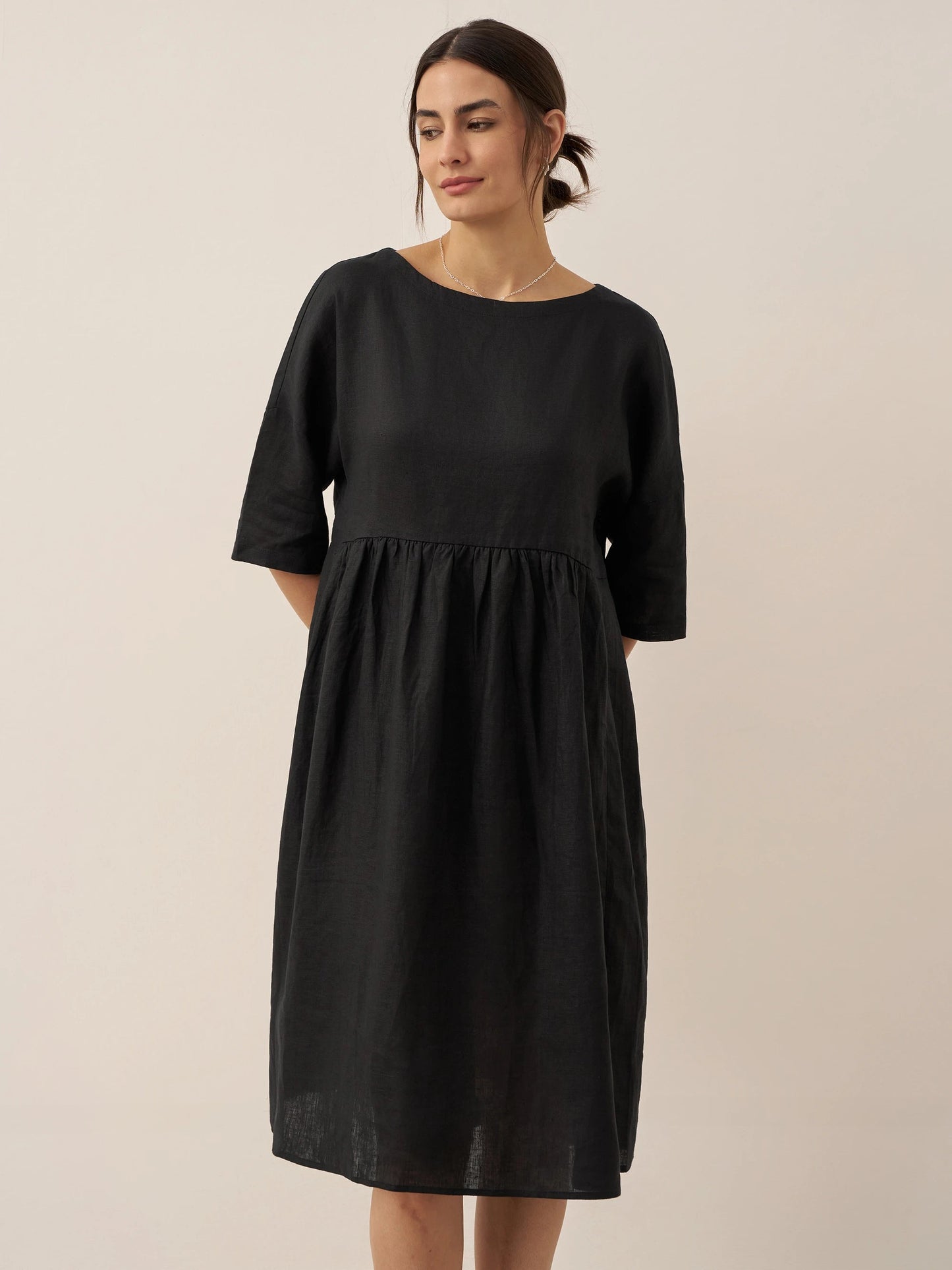 Adele | Midikleid Damen A-Linie Kurzarm Casual
