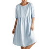 Adele | Midikleid Damen A-Linie Kurzarm Casual