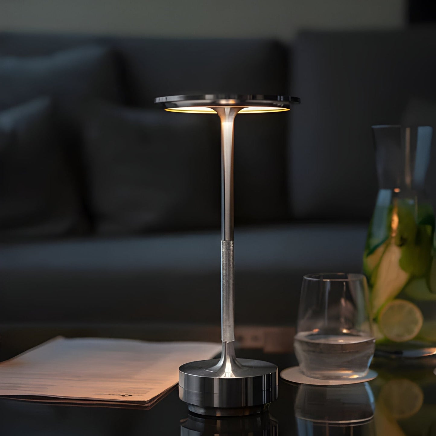 Kabellose Tischlampe Modern Wohnzimmer Beleuchtung Akku