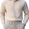 Strickpullover Herren Tailliert Stehkragen Strukturmuster Langarm