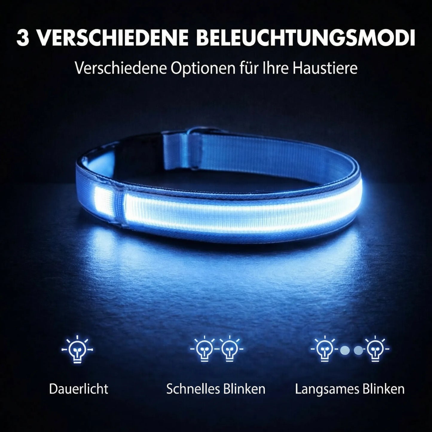 LED Hundehalsband Leuchthalsband Hunde Sicherheit Outdoor
