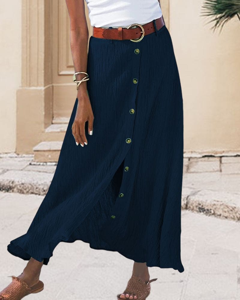 Damen Maxi-Rock A-Linie Freizeit Elegant