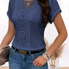 Damen T-Shirt Regular Fit Freizeit mit Spitzen und Rundhals