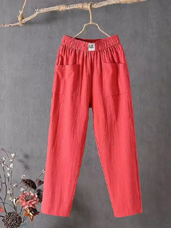 Stoffhose Damen Relaxed Fit Freizeit Frühling & Sommer