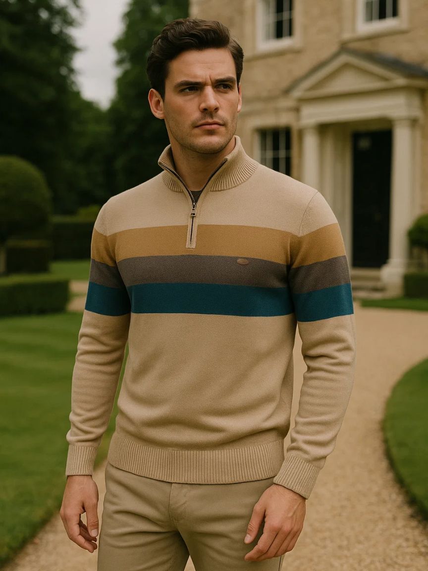 Minimalistischer Hochkragenpullover - Cross & Crown