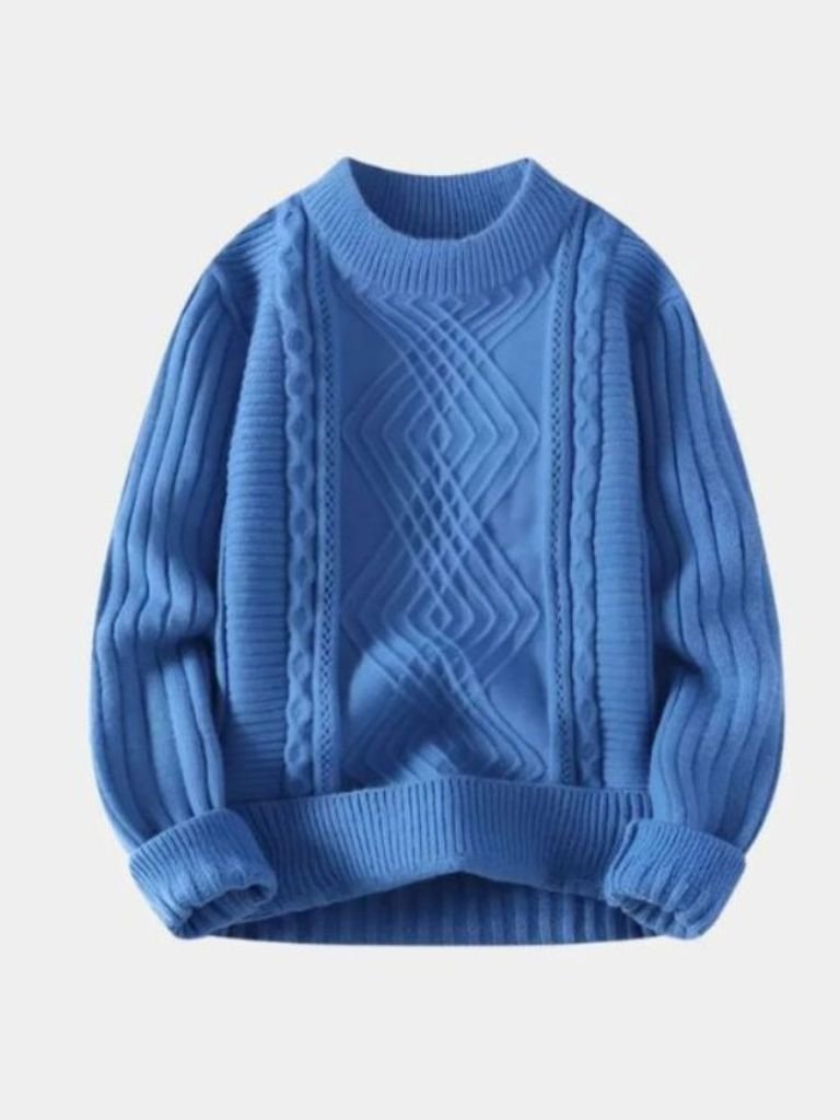 Minimalistischer Strukturpullover - Kreuz & Krone