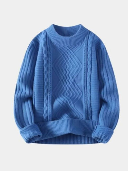 Minimalistischer Strukturpullover - Kreuz & Krone