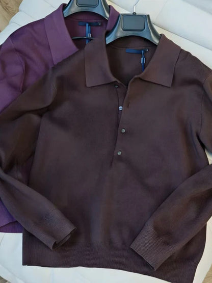 Vintage-Inspired Strick Polo Pullover - Cross & Crown