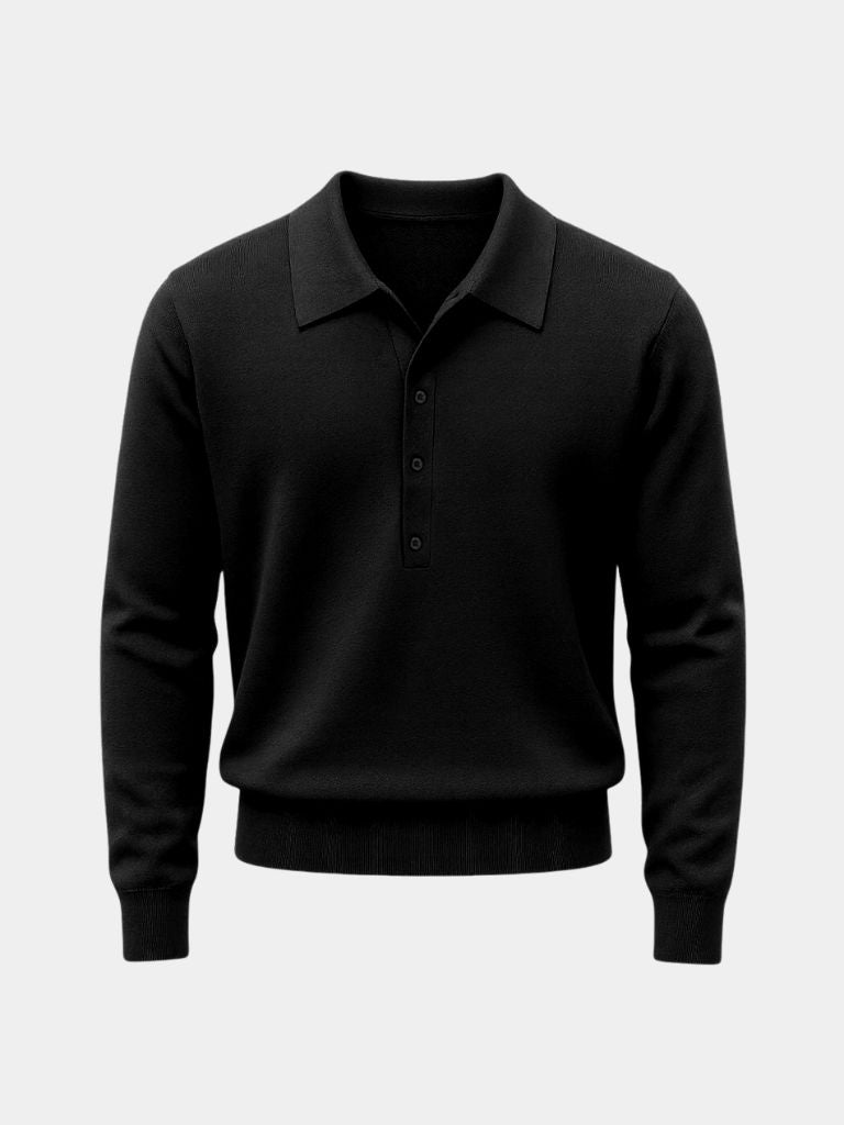 Vintage-Inspired Strick Polo Pullover - Cross & Crown