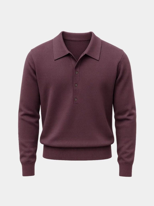 Vintage-Inspired Strick Polo Pullover - Cross & Crown