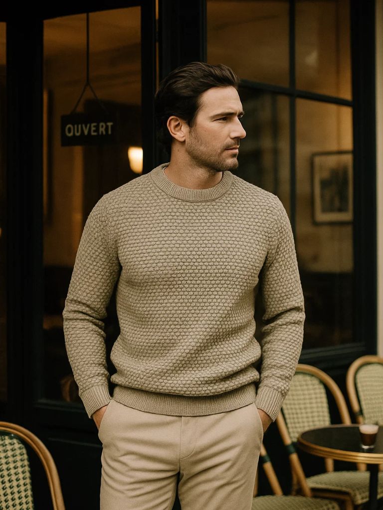 Textured Pullover - Old Money Collection by Cross & Crown