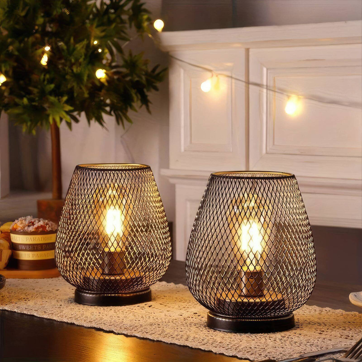 Tischlampen Vintage Wohnzimmer Warmes Licht 2er Set