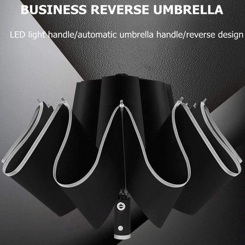 Regenschirm Damen Automatisch Winddicht Reflektierend LED Reise