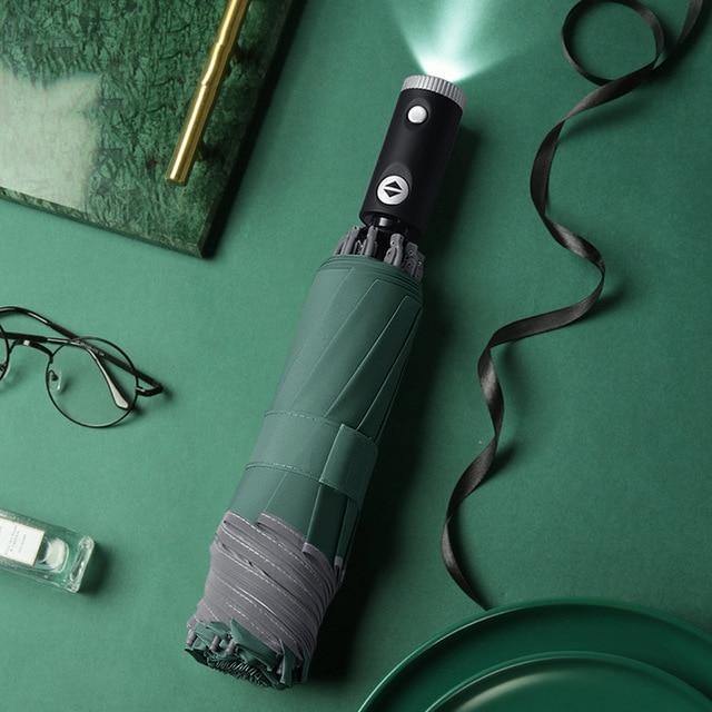 Regenschirm Damen Automatisch Winddicht Reflektierend LED Reise