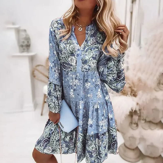 Robe d'été femme bohème coupe classique décontractée