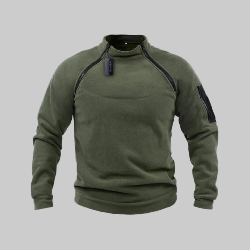 Fleecepullover Herren Windabweisend Outdoor Regular Fit