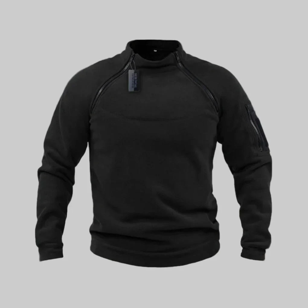 Fleecepullover Herren Windabweisend Outdoor Regular Fit